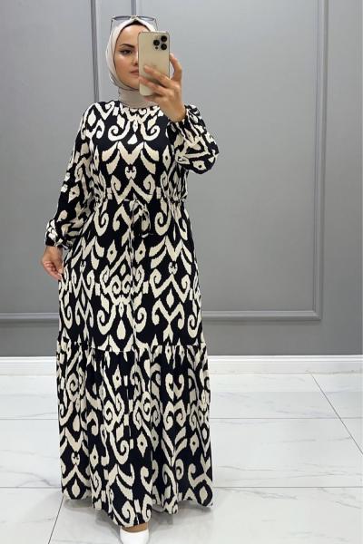 Elbise Viskon Seçil Siyah