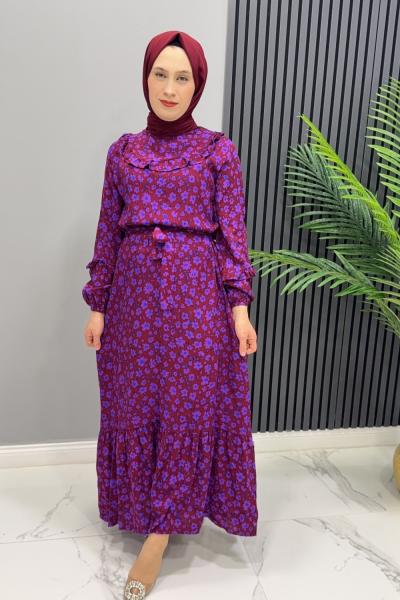 Elbise Viskon Gelincik Mürdüm