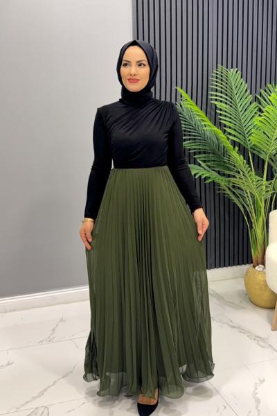 etek şifon Yaren Yeşil