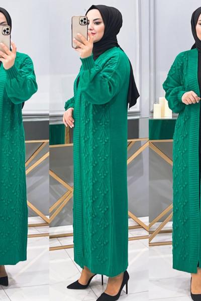 Hırka Triko  Kiraz Zümrüt