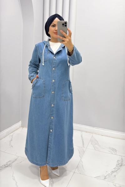 Kap Kot Bambu Açık Mavi