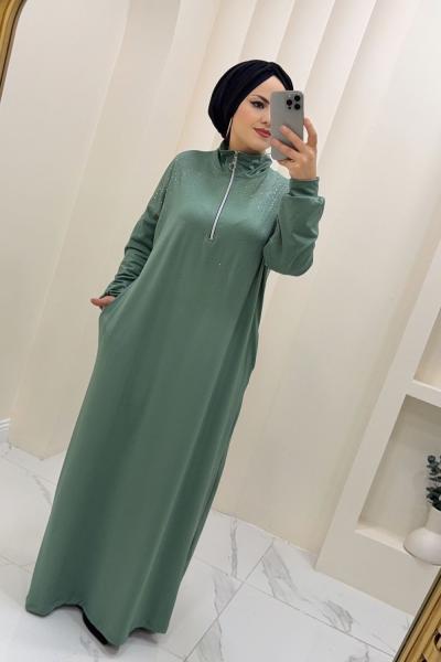 Parla Elbise Mint Yeşili
