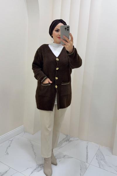 Triko hırka zülal Kahverengi