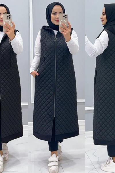 Yelek  Kapitone Yağmur Siyah