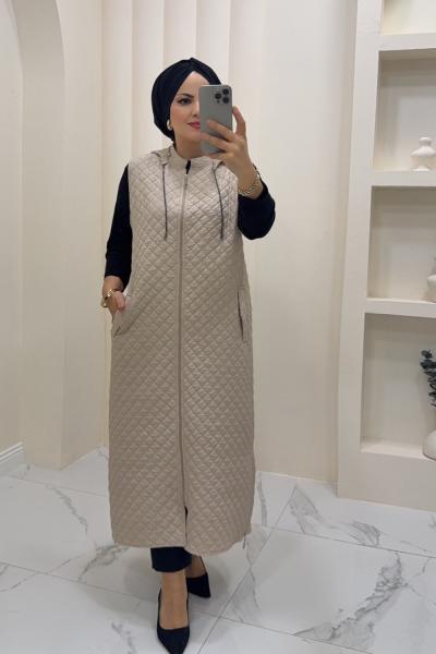 Yelek kapitone Asude Krem