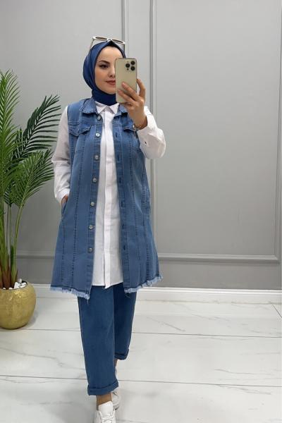 Yelek Kot Ilgaz Buz mavisi