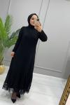 Elbise Kum Krep Esra Siyah