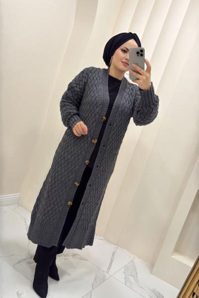 Hırka Triko Sepet Füme
