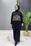 takım İkili leopar ceyda Siyah