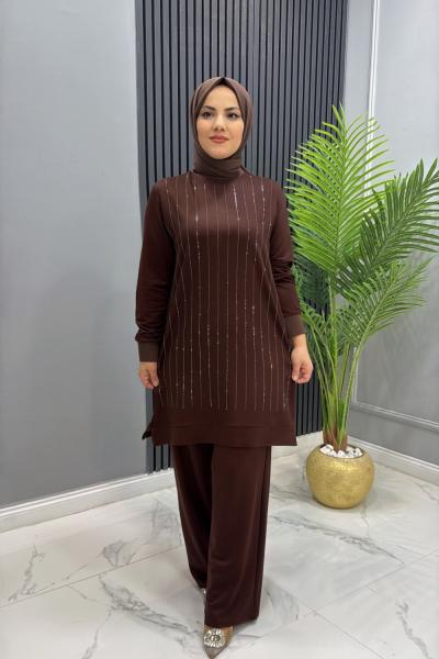 Takım İkili  Parla Kahverengi
