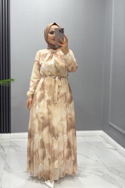 Elbise Batik Dilan Vizon Beyaz