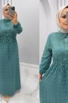 Elbise Ponpon Mint Yeşili