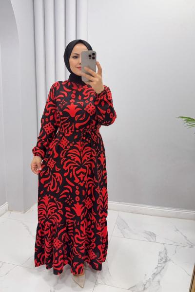 Elbise Zeyno Bordo