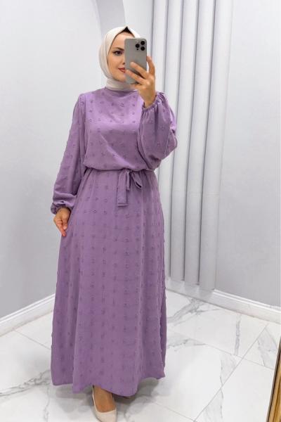 Elbise ponpon Gülçin Lila