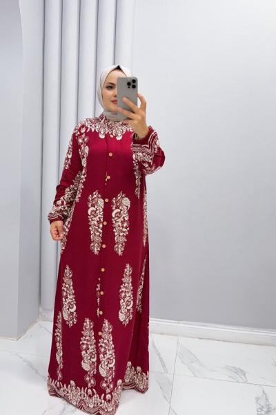 Elbise Alya Bordo