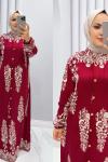 Elbise Alya Bordo