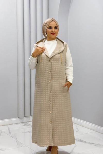 Yelek Kapitone eda Krem