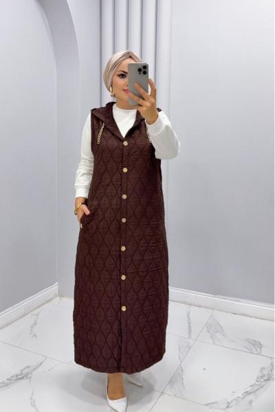 Yelek Çağla Kahverengi