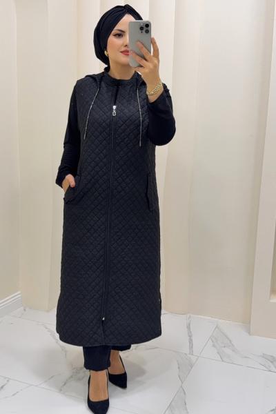 Yelek Kapitone Asude Siyah