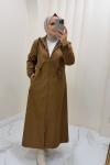 Parka İçi Yünlü  Sevda Kaban Tütün