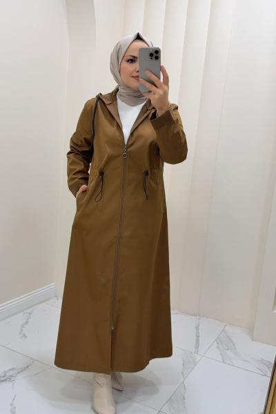 Parka İçi Yünlü  Sevda Kaban Tütün