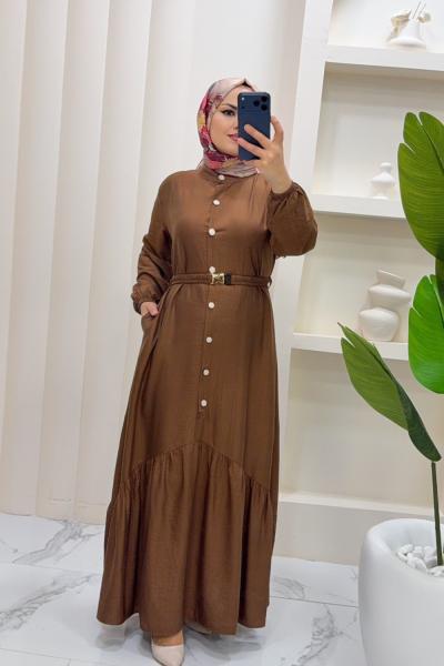 elbise Merve Kahverengi