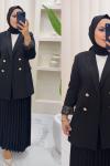 Etek Pliseli Hürrem Siyah