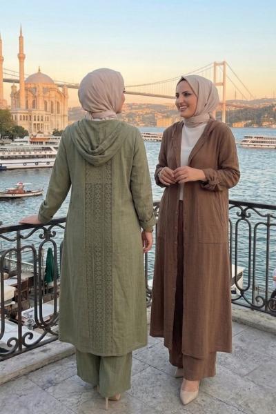 Takım ikili Zehra Kahverengi