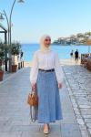 Etek  Kot Seren  Açık Mavi
