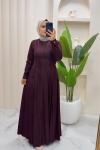 elbise kot Leyla Bordo