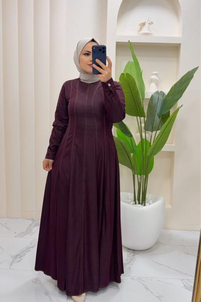 elbise kot Leyla Bordo