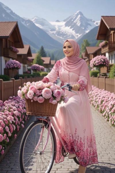 Elbise Meyra Pembe
