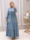 KOT ELBİSE PRENSES Buz mavisi